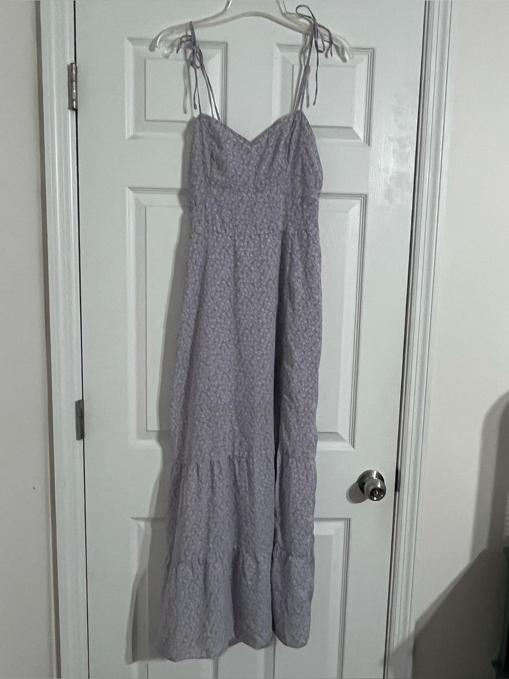 Vintage Abercrombie & Fitch Lilac Floral-Trim Dress size Small Y2K - Picture 1 of 9